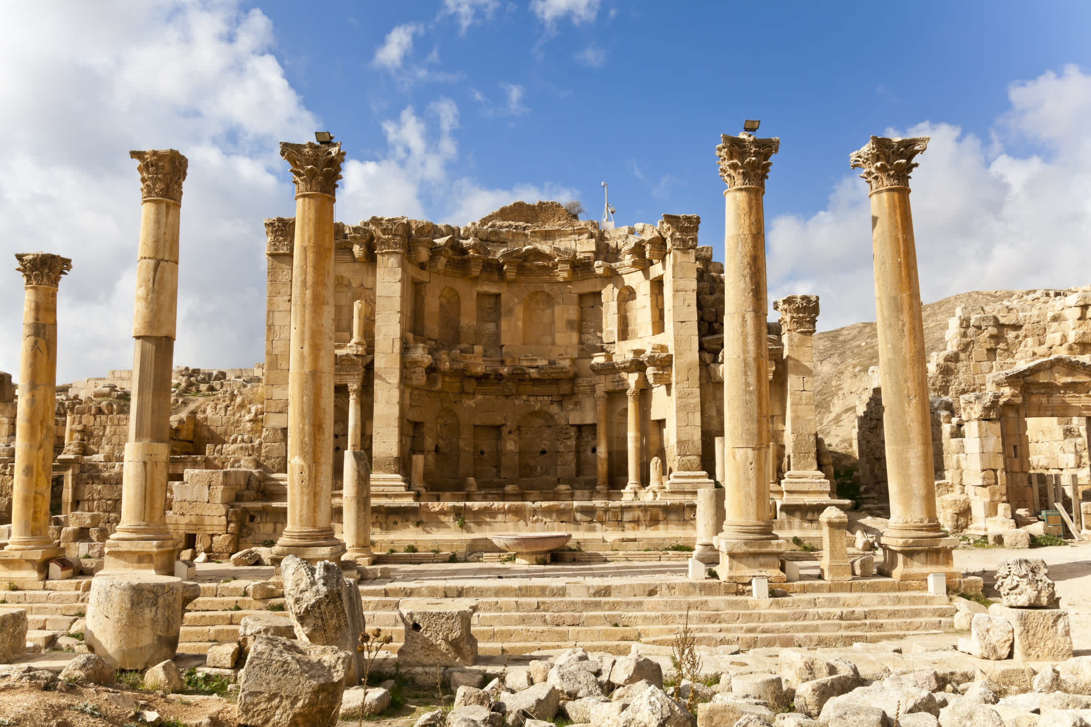 Das Nymphäum in der antiken römischen Stadt Jerash, Jordanien