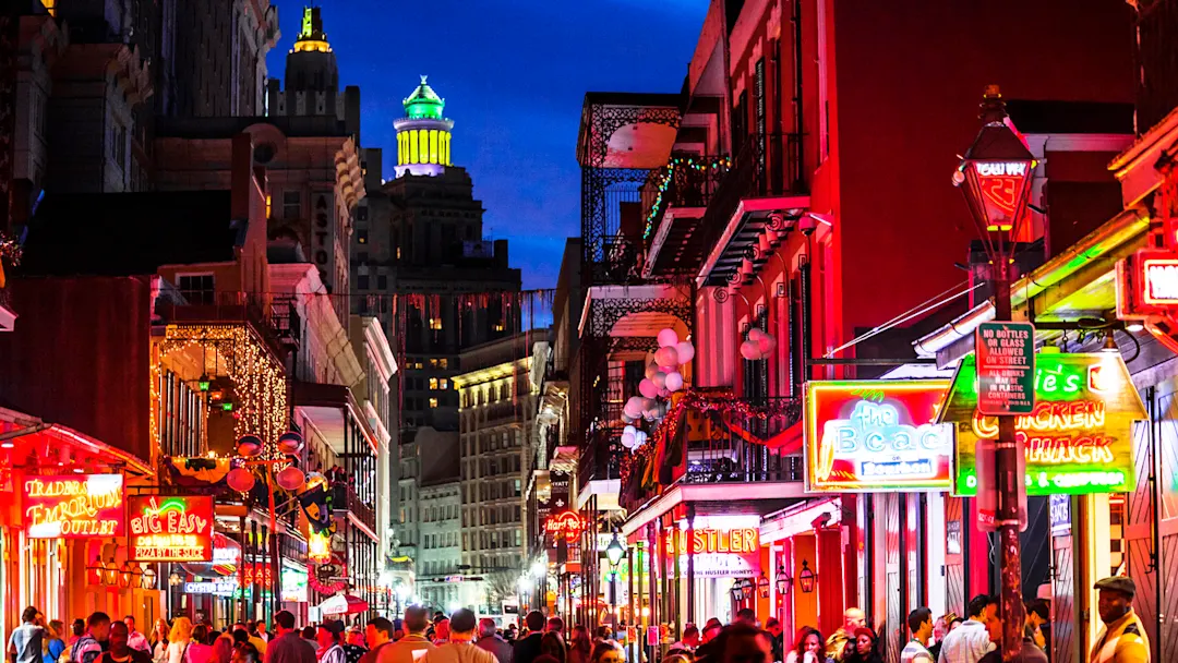USA Louisiana New Orleans Bourbon Street Bourbon Street bei einem New Orleans erleben