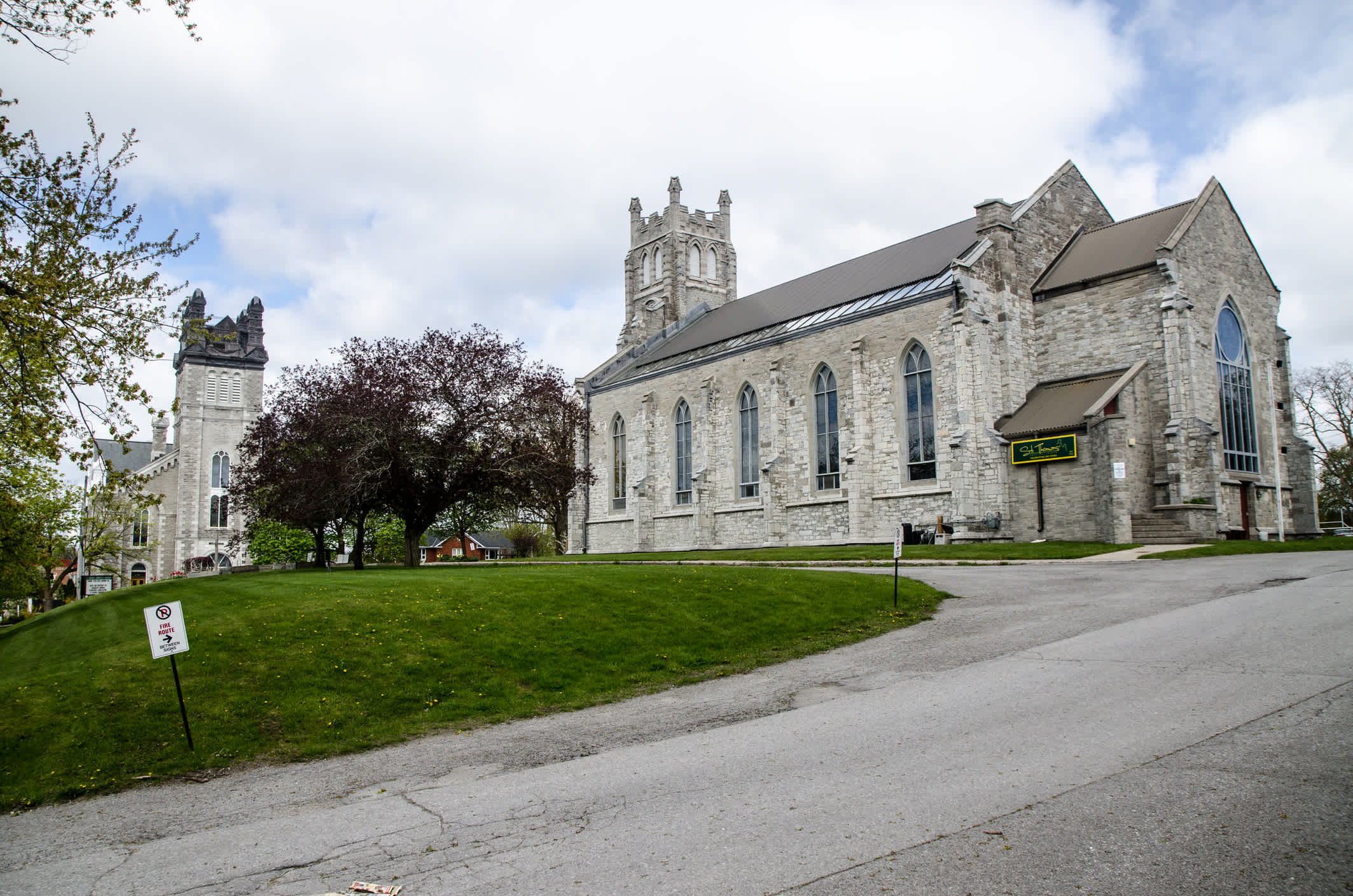 Blick auf den St. Thomas Kirche in Belleville, Ontario, Kanada. 

