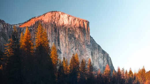Coucher de soleil sur El Capitan, Yosemite, Californie