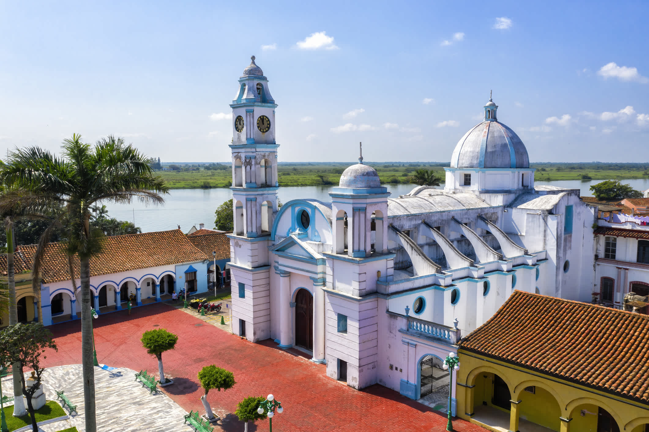 Blick auf die Stadt Tlacotalpan in Veracruz, Mexiko