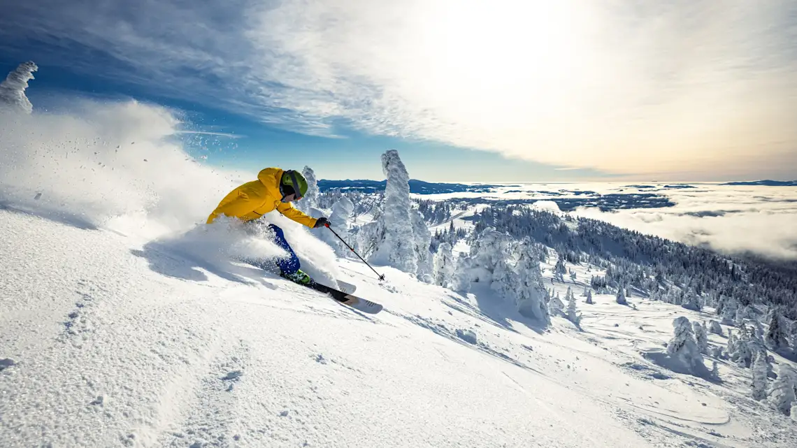 États-Unis, Ski Le ski dans la neige poudreuse dans une journée ensoleillée