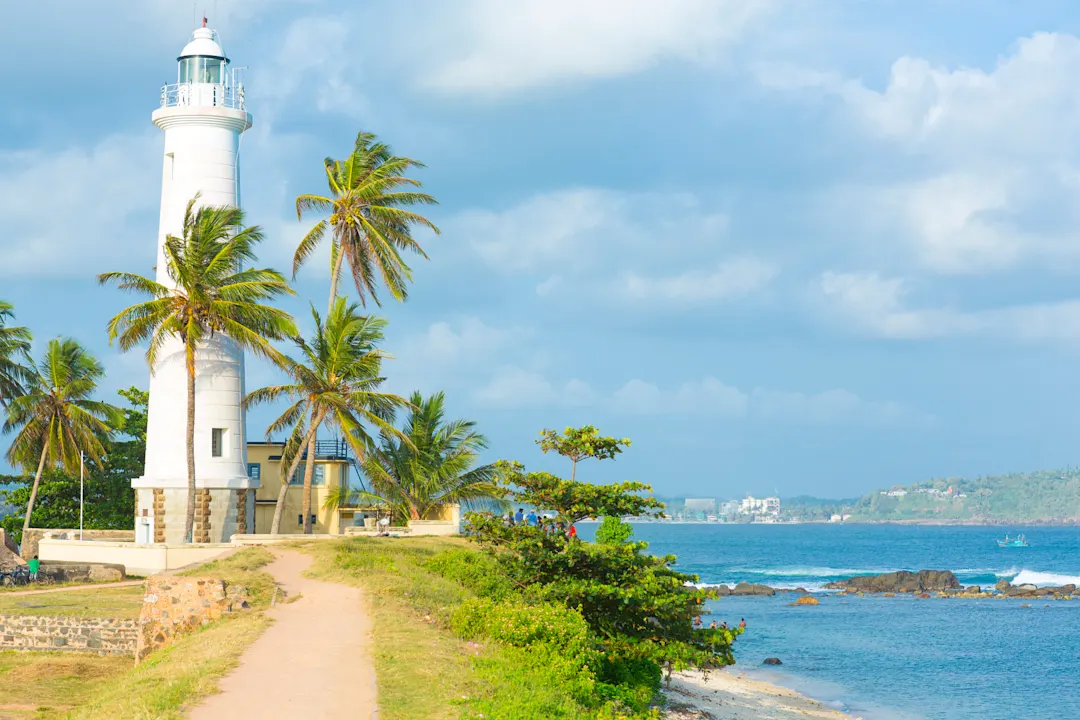 Leuchtturm Fort Galle, Galle, Sri Lanka Leuchtturm der Festung in Galle am Wasser