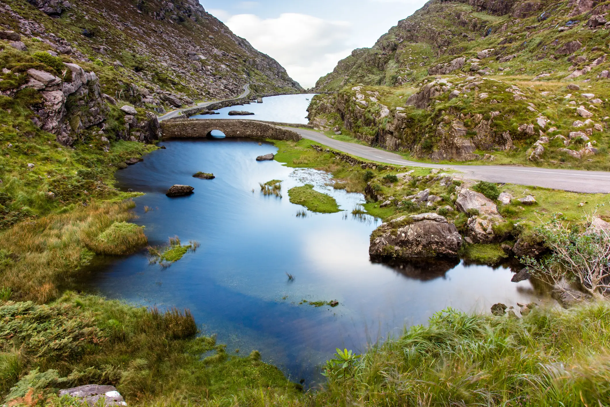 Irland, Killarney Nationalpark Blick zum Tal des Gap of Dunloe im Killarney Nationalpark, Irland.