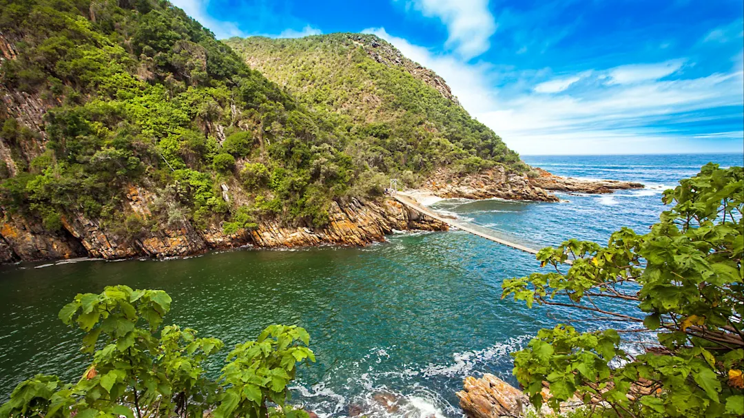 Brücke im Ssitsikamma National Park, Südafrika.