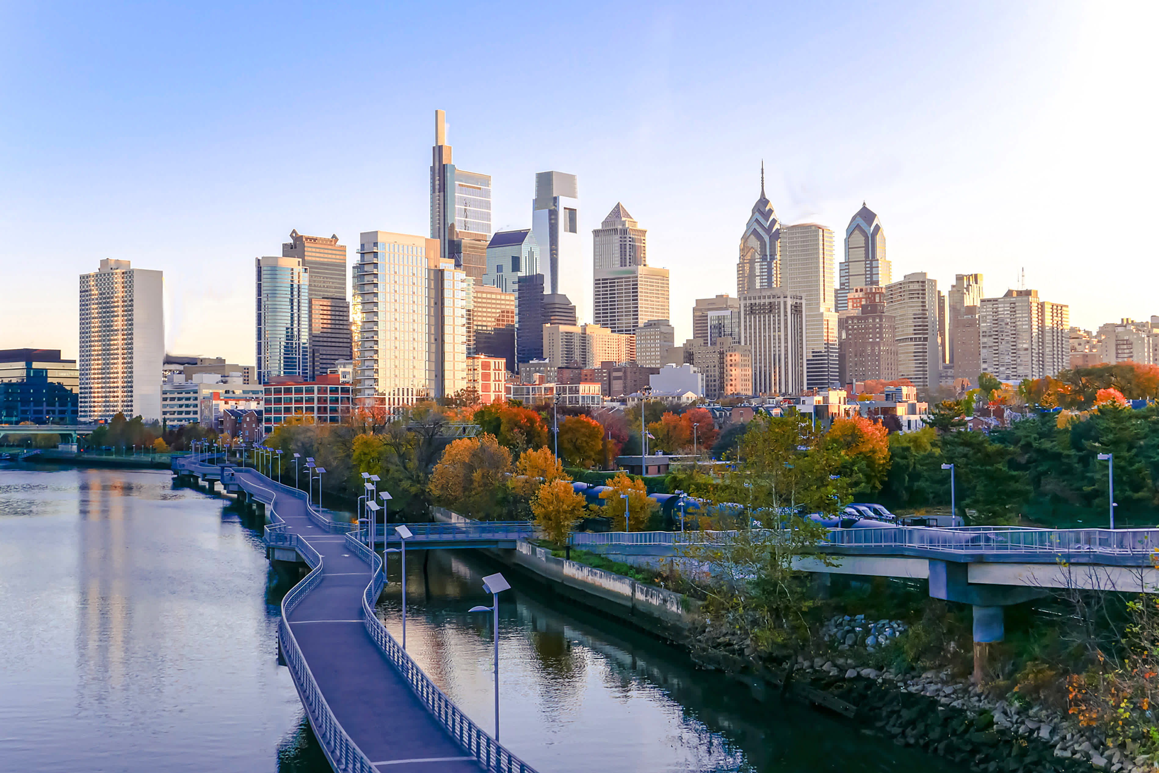 Skyline de Philadelphie en automne