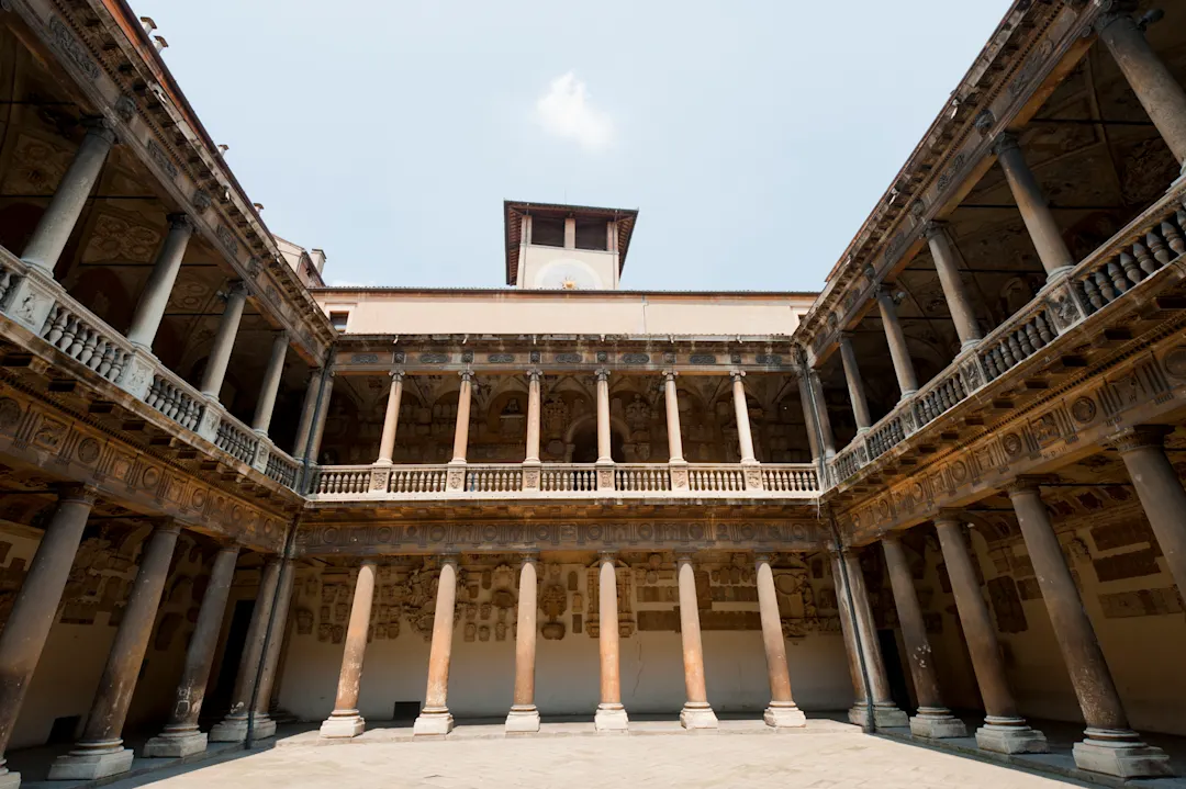 Der Blick zur alten Universität in Padua, Veneto, Italien. 

