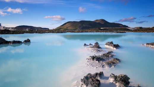 Das geothermische Spa der Blauen Lagune en Islande