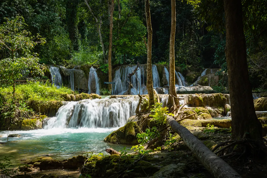 Asien Laos Luang Pabang Tat Sae Wasserfaelle Luang Pabang Tat Sae Wasserfaelle