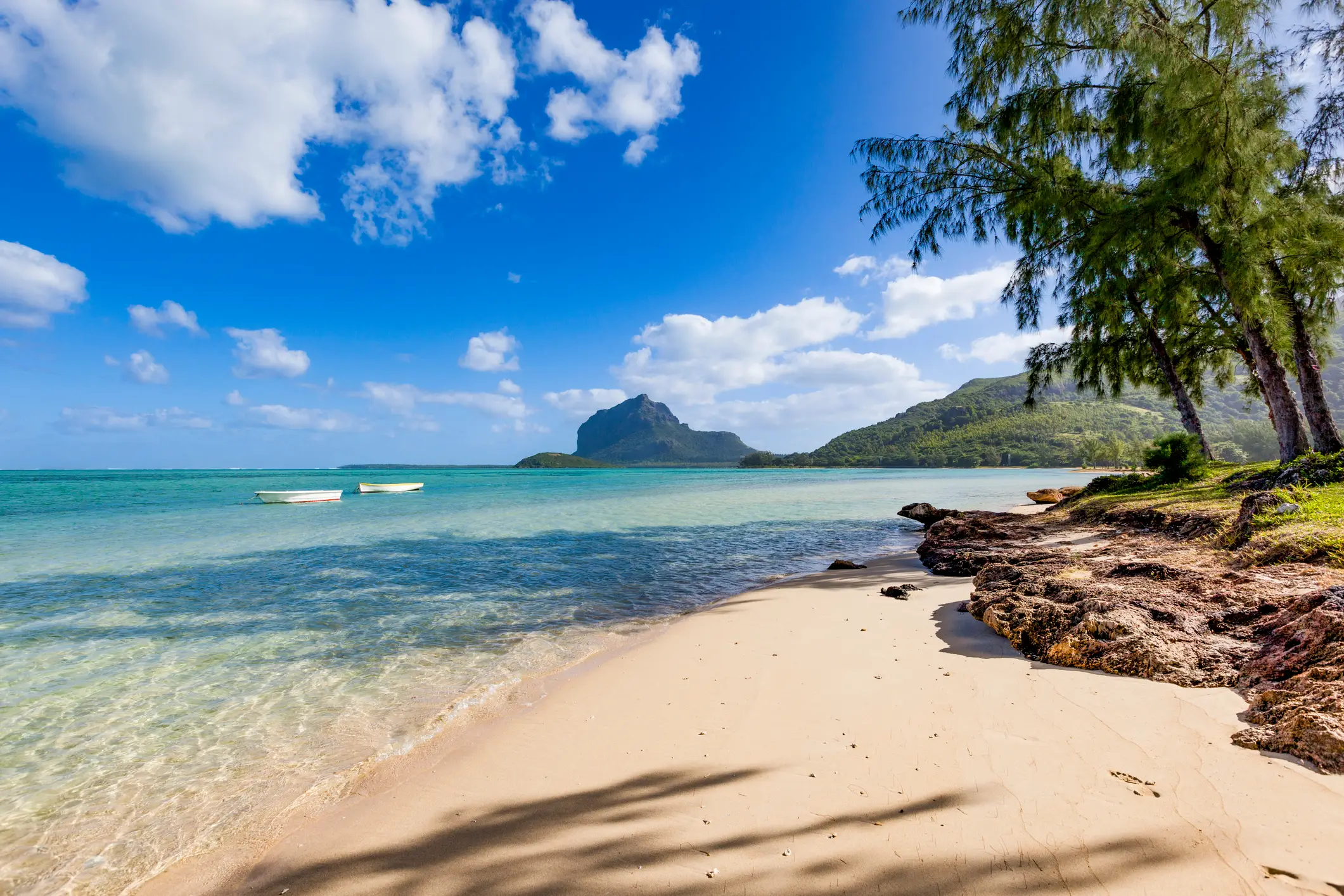 Mauritius, Riambel-Strand Blick auf den Strand Riambel, Mauritius