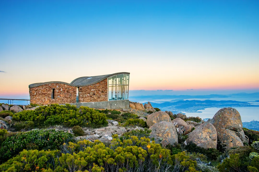 Australien, Tasmanien, Mount Wellington Die Aussicht am Mount Wellington in Hobart, Tasmanien, Australien.