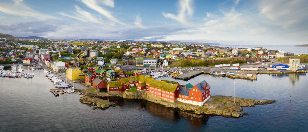 Torshavn Stadtbild Panorama Färöer Inseln Térshavn Streymoy Island