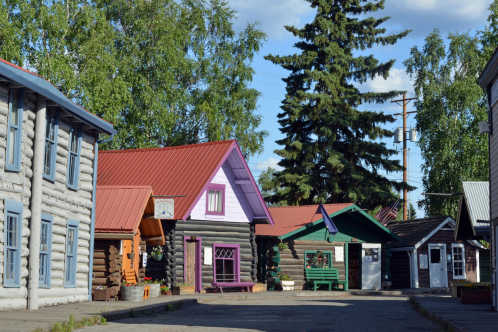 Maisons dans la ville de Fairbanks en Alaska