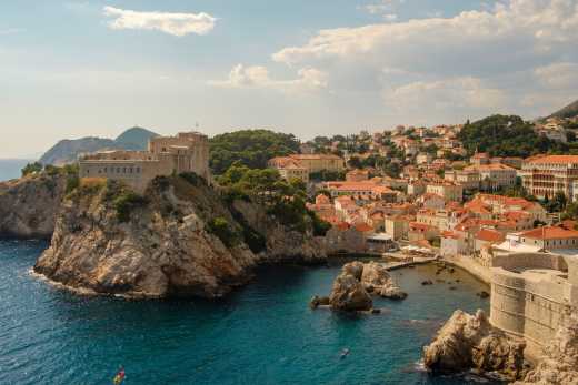 View of the bay of Dubrovnik in Croatia - a must on a Croatia round trip.