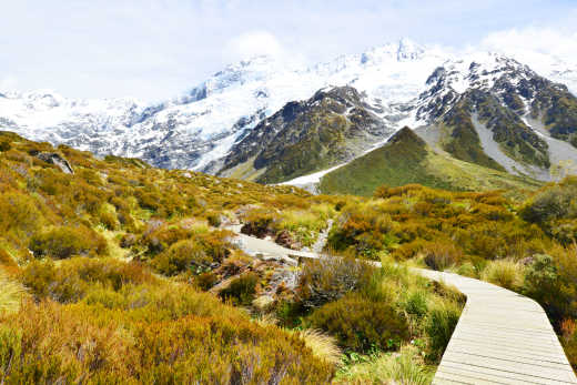 Paysage magnifique dans le parc national du Mont Cook, île du Sud, Nouvelle-Zélande
