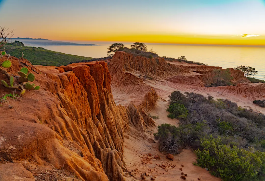 San Diego, California, Torrey Pines Broken Hill bei Sonnenuntergang, San Diego