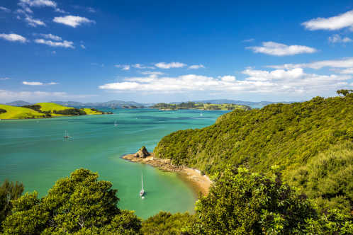 Blick auf Bay of Islands, Neuseeland