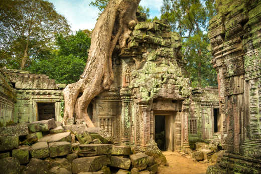 Blick auf den Riuien von Angkor Wat-Tempel in der Nähe Siem Reap, Kambodscha

