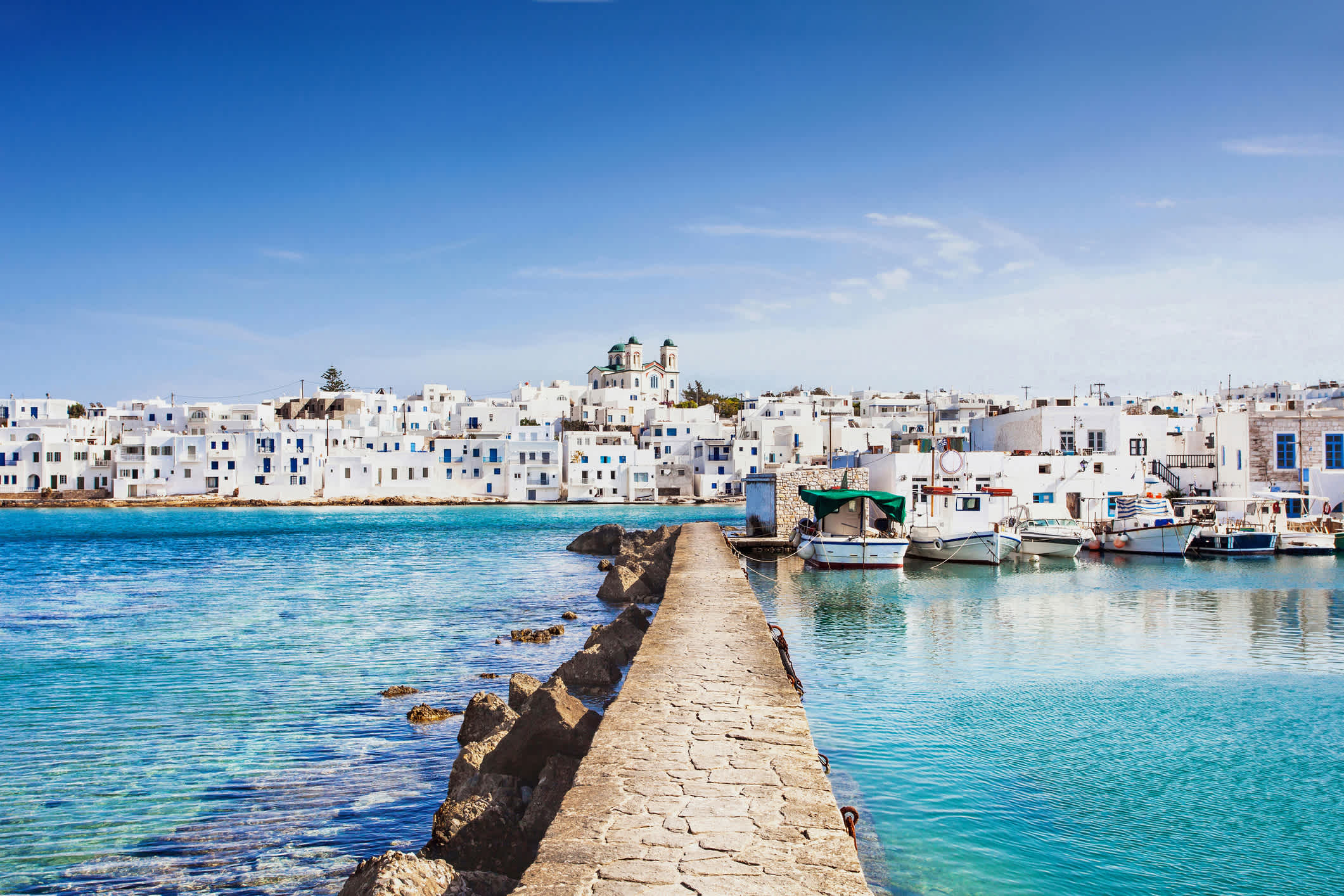 Schönes Dorf Naousa, Insel Paros, Kykladen, Griechenland