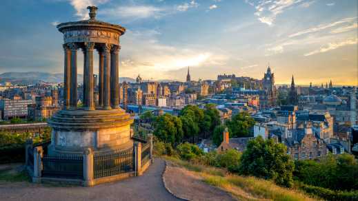 Visit the National Monument in Edinburgh, pictured here, on an Edinburgh vacation