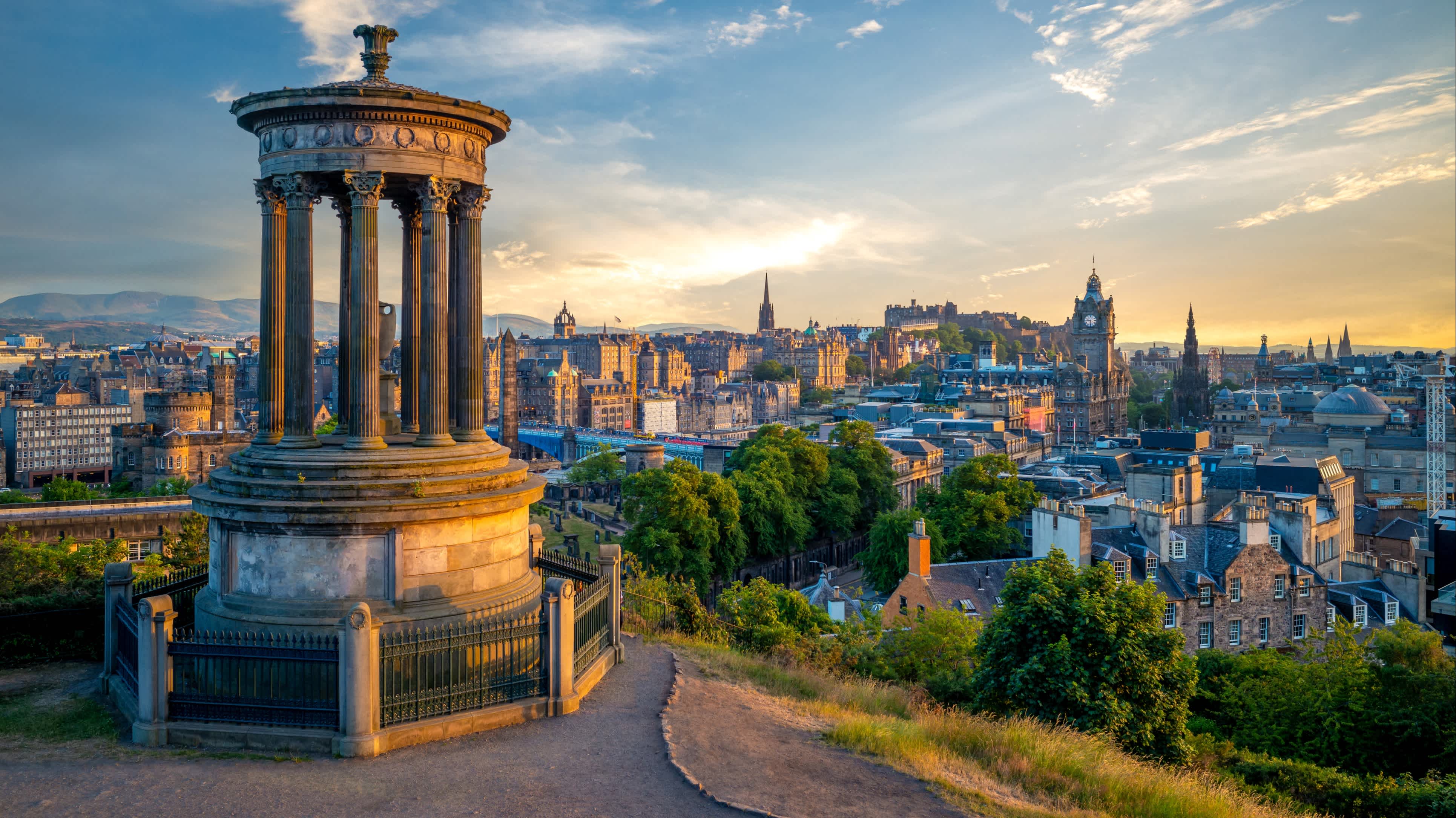 Visit the National Monument in Edinburgh, pictured here, on an Edinburgh vacation