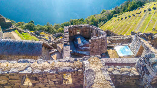 Ruinen des Sonnentempels in Machu Picchu, Peru
