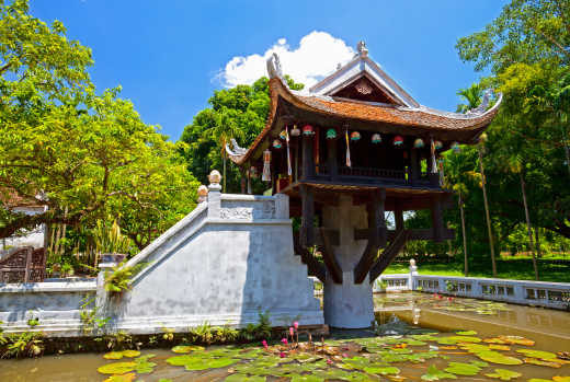 Pagode Môt Côt, à Hanoï, au Vietnam.