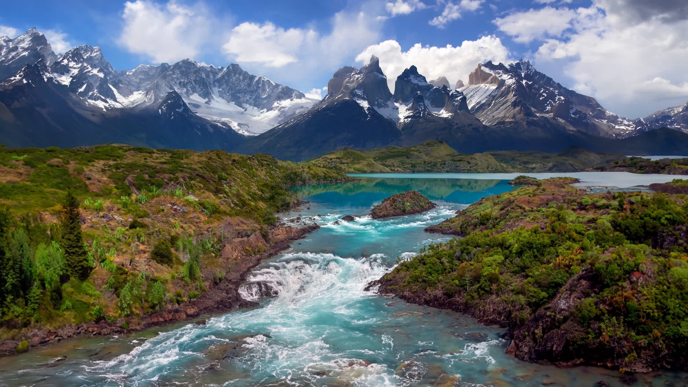 Die Landschaft der Torres Del Paine Nationalpark, Patagonien, Chile.