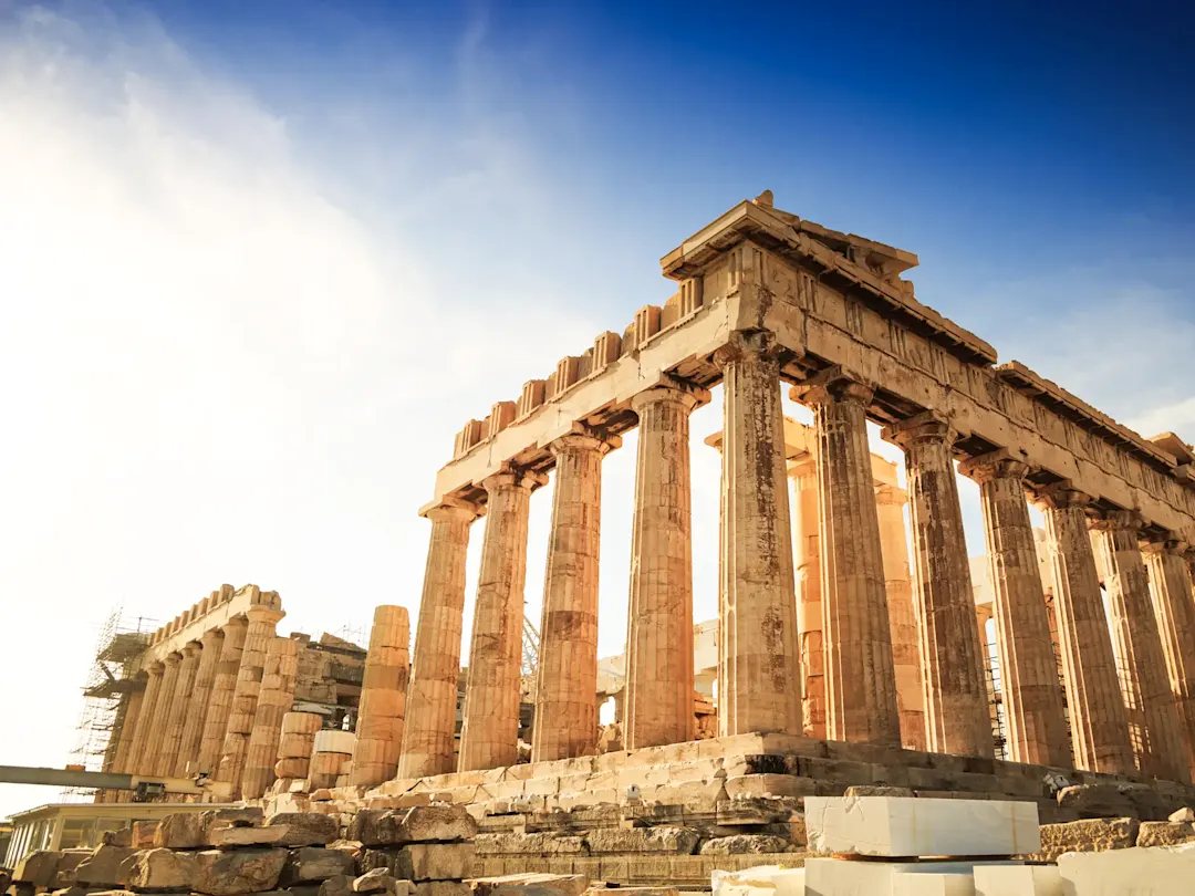 Der Parthenon-Tempel im goldenen Licht. Akropolis, Athen, Attika, Griechenland.