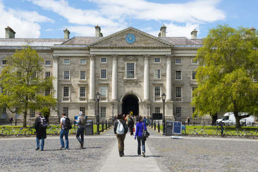 Entrance of the Trinity College of Dublin in Ireland