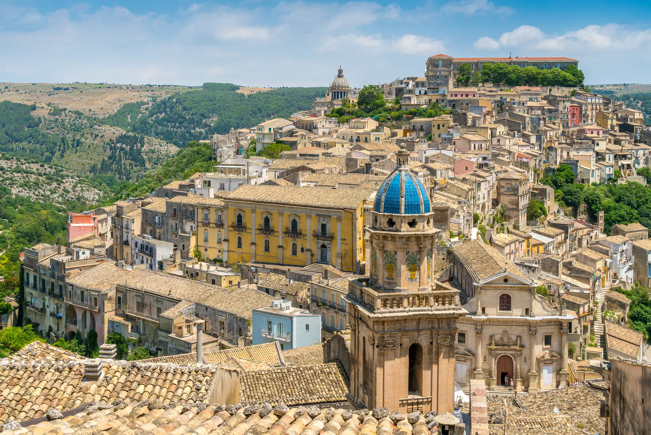 Vue panoramique de la ville baroque de Raguse en Sicile, Italie.

