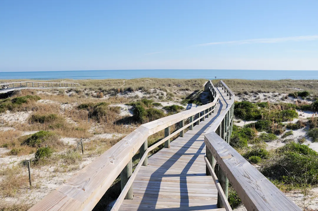 Amelia Island Holzsteg in den Dünen von Amelia Island