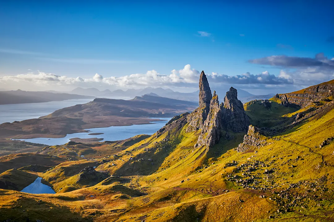 Old Man Of Storr, Isle Of Skye, Schottland Blick über Old Man Of Storr, Isle Of Skye, Schottland