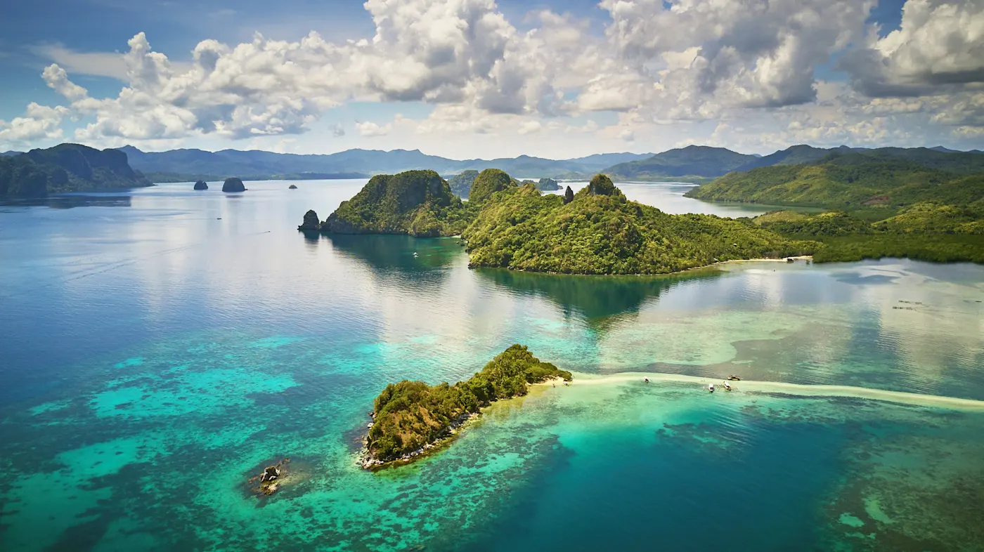 El Nido, Palawan, Philippinen Luftaufnahme von Snake Island, El Nido, Palawan, Philippinen