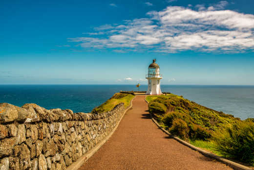 Chemin de randonnée menant au célèbre phare de Cape Reinga, dans la baie des îles, en Nouvelle-Zélande.