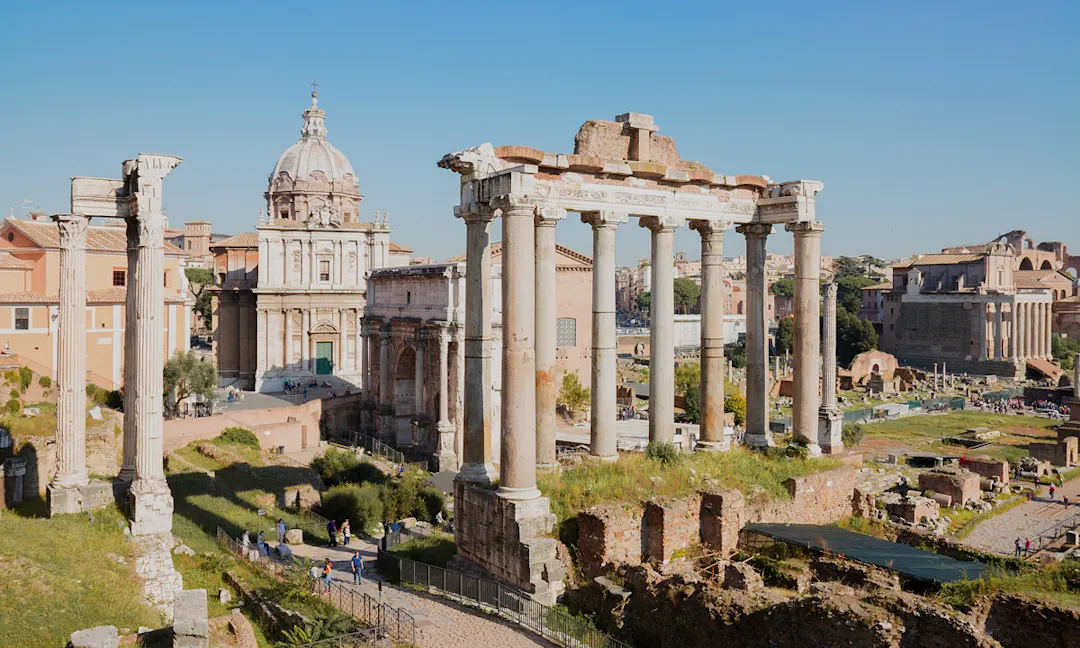  Die Ruinen des Forum Romanum in Rom, Italien.
