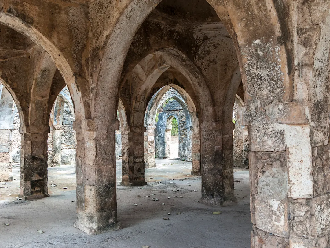 Tansania, Moscheeruinen Alte Moscheeruinen in Kilwa Kisiva, Tansania.