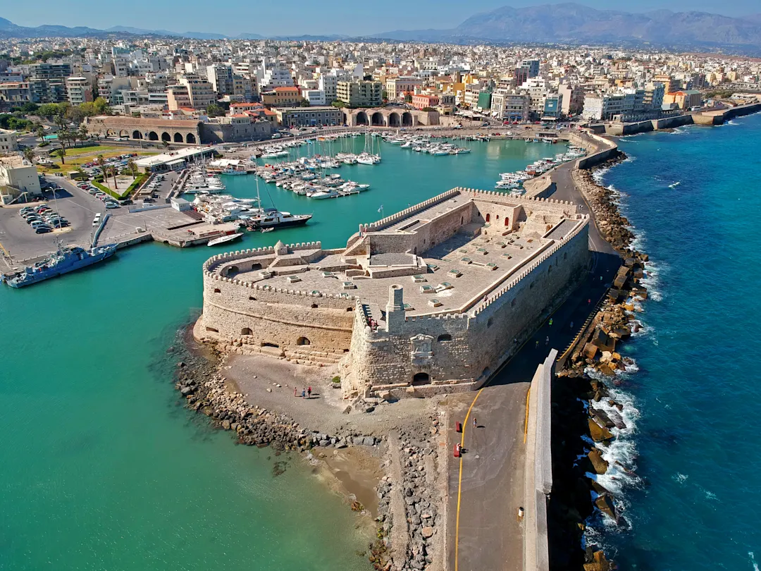 Festung Heraklion Antenne zu sehen, wenn Heraklion, Hauptstadt der Insel Kreta