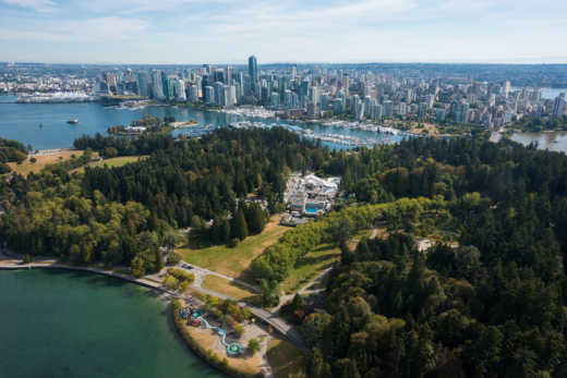 Canada Vancouver  - Aerial view with Stanley Park.