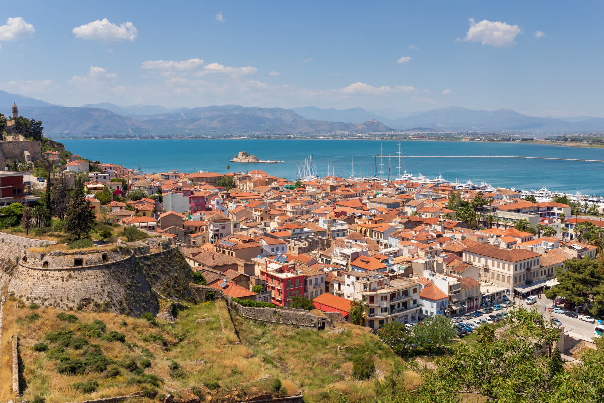 Ausblick auf Nafplio, Peloponnes, Griechenland.
