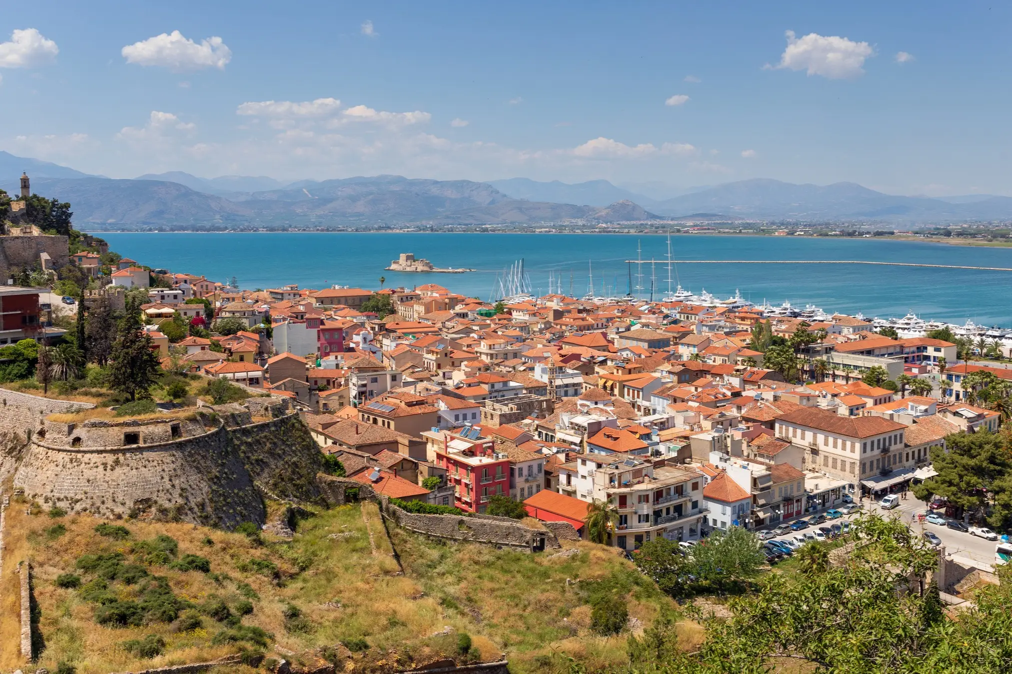 Griechenland, Peloponnes, Nafplio Ausblick auf Nafplio, Peloponnes, Griechenland.