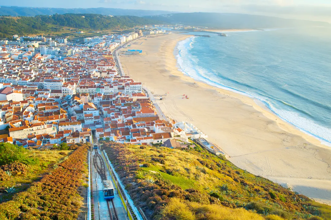 Portugal, Nazare Der Seilbahn zum Monte de Sao Bartolome in Nazare, Portugal