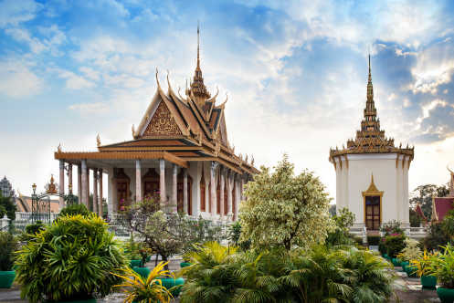Ein beeindruckender Tempel im Palastkomplex der königlichen Familie in Phnom Penh