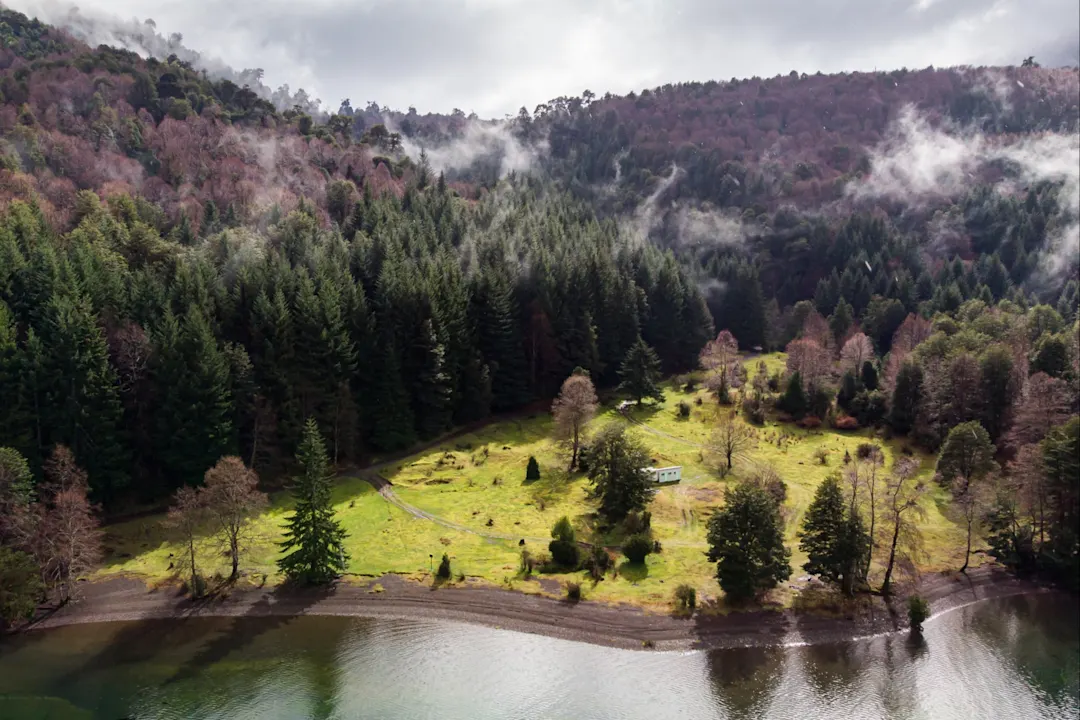 Ufer des Pirihueico-Sees, Patagonien, Chile. 

