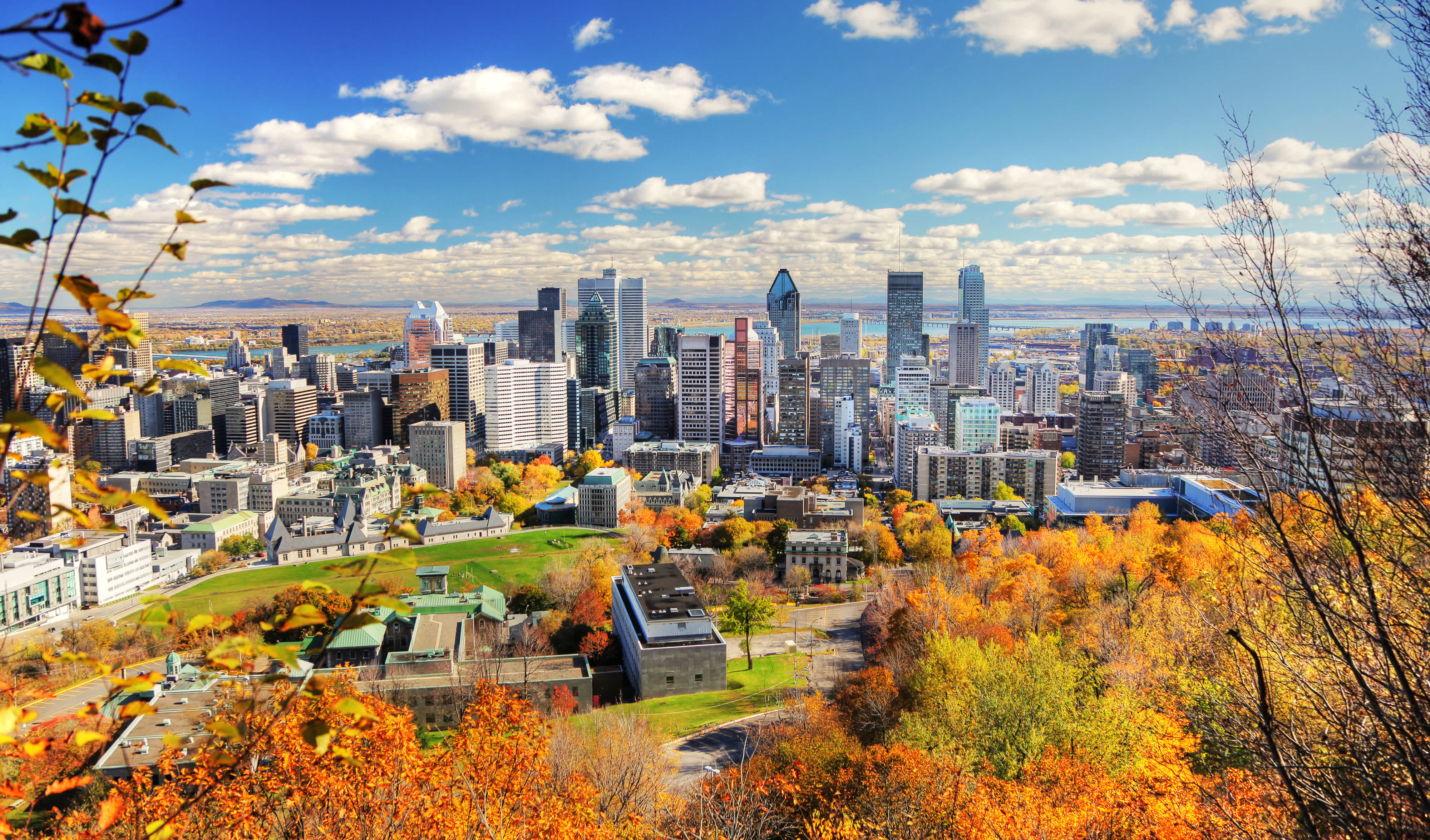 Skyline de Montréal au Canada en automne