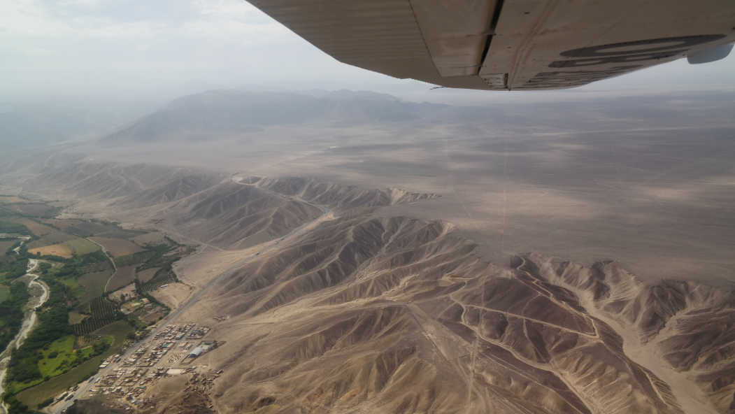 Nazca Lines with plane view