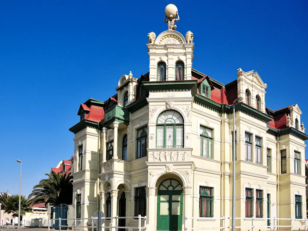 Historisches Gebäude im deutschen Kolonialstil. Swakopmund, Erongo, Namibia.