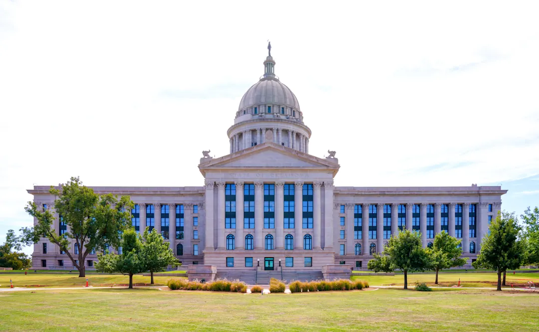 USA, Oklahoma City, Oklahoma State Capitol Vue du capitole et ses jardins, à Oklahoma City, aux Etats-Unis.