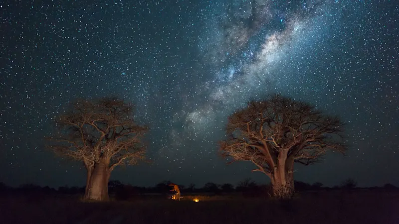 Milchstraße am nächtlichen Himmel von Botswana in Afrika