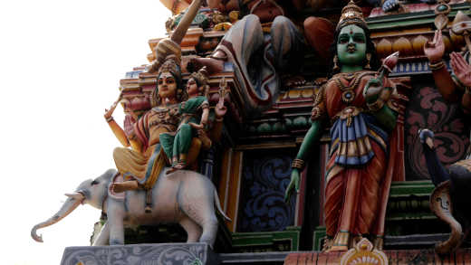 Nahaufnahme eines Hindu-Tempels in Sri Lanka.